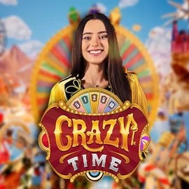 Crazy Time slot visual from Evolution available on boomzinoo.gr.com