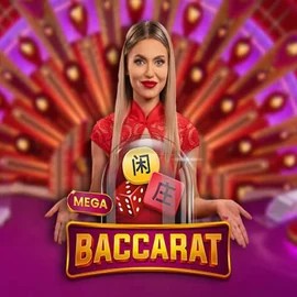 Mega Baccarat casino game by Pragmatic Play – featured logo at Boomzino Casino