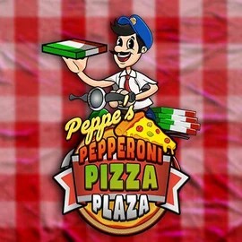 Peppe’s Pepperoni Pizza Plaza slot logo by Pragmatic Play at Boomzino Casino